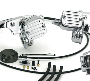 Handlebar control conversion kit Black or Chrome:  fit all 1987 - 2006 Big Twin and Twin Cam models