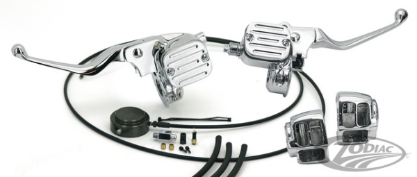 Handlebar control conversion kit black or chrome:  fit all 1987 - 2006 big twin and twin cam models