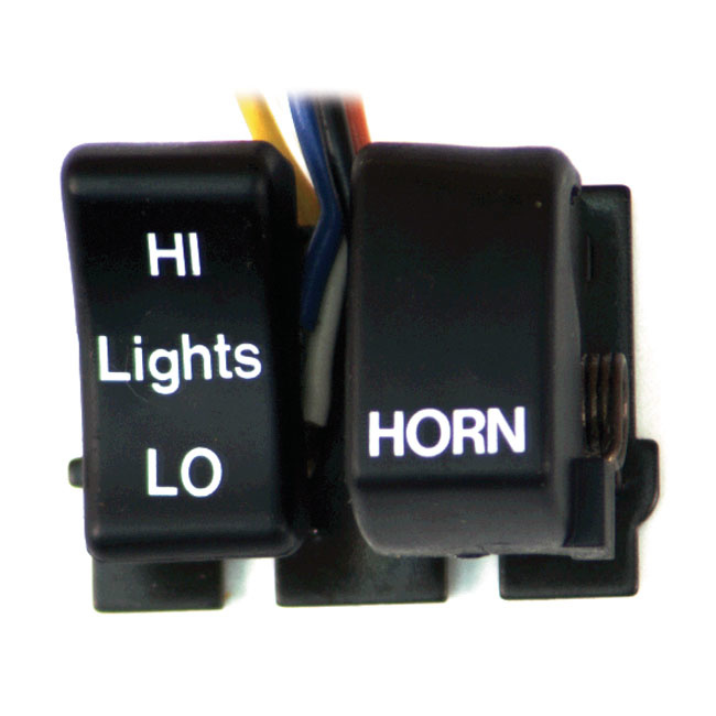 Hi/Low/Horn switches  black or chrome Fits: > 82-95 H-D