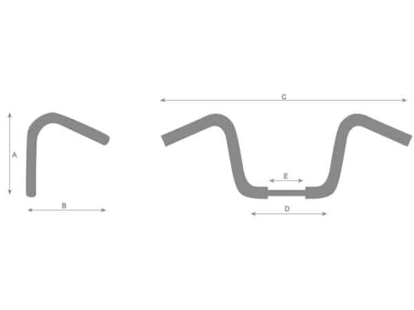 1 1/4" Fat Bagger Handlebar Non-Dimpled 3-Hole Black Powder Coated 1 1/4" Throttle By Wire Throttle Cables