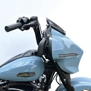 380 Extra Tall Bagger Flow Bar Super Fat Handlebar for Street Glide with 1" Clamp Diameter 3-Hole Gloss Black Powder Coated 1