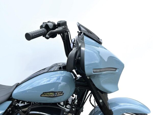 380 Extra Tall Bagger Flow Bar Super Fat Handlebar for Street Glide with 1" Clamp Diameter 3-Hole Gloss Black Powder Coated 1