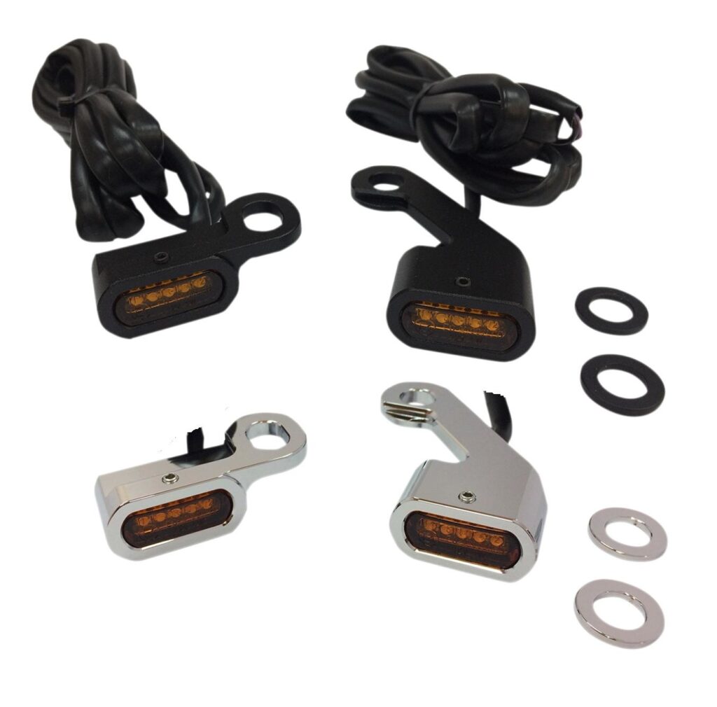 LED Handlebar black or chrome with amber turn signals : 09-17 FLH/T