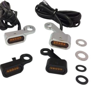 LED Handlebar black or chrome with amber turn signals : fits: 04-20 XL Sportster models