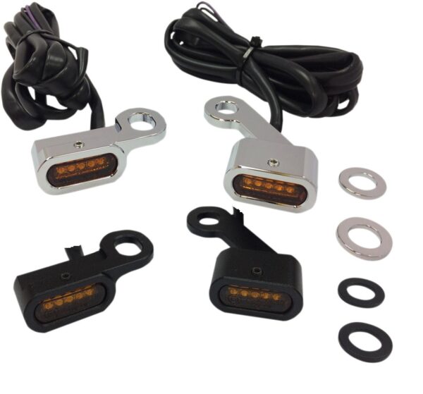 Led handlebar black or chrome with amber turn signals : fits: 04-20 xl sportster models