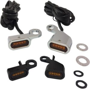 LED Handlebar black or chrome with amber turn signals: fits: 09-16 FLH/T