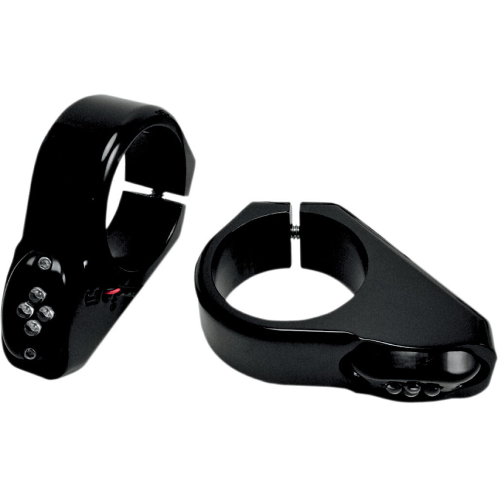 LED fork mount turn signals black 49mm fork diameter