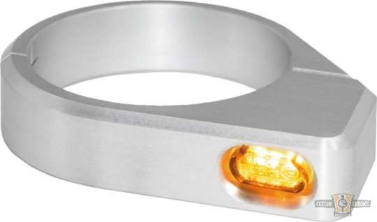 Micro LED Turn Signal Black or Silver Anodized Clear LED Fits: > 47 - 49 mm fork tubes.