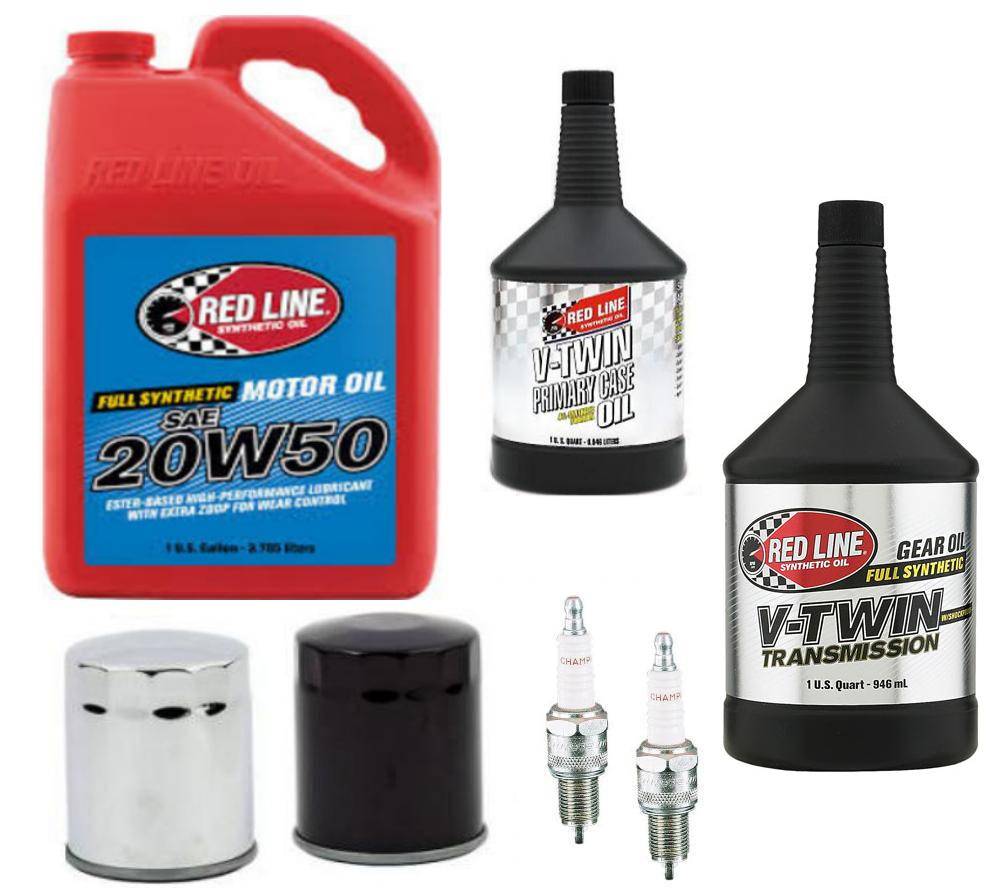 Oil Service Kit Engine plus Driveline - Chrome or Black oil filter  Fits: > 1984-1999 Evolution Bigtwin