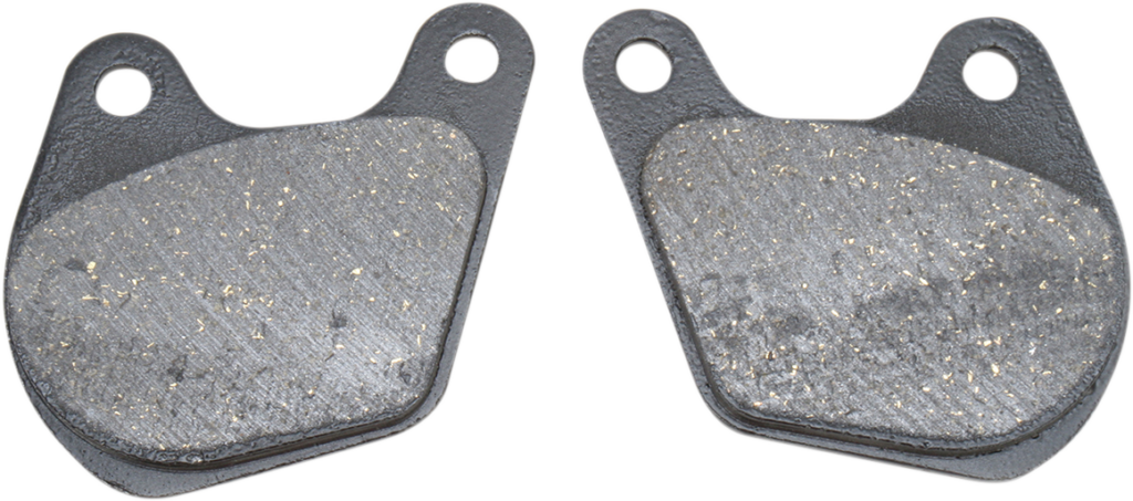 Organic brake pads Fits: > Front: 80-83 FLT. Rear: 79-81 XL Sportster