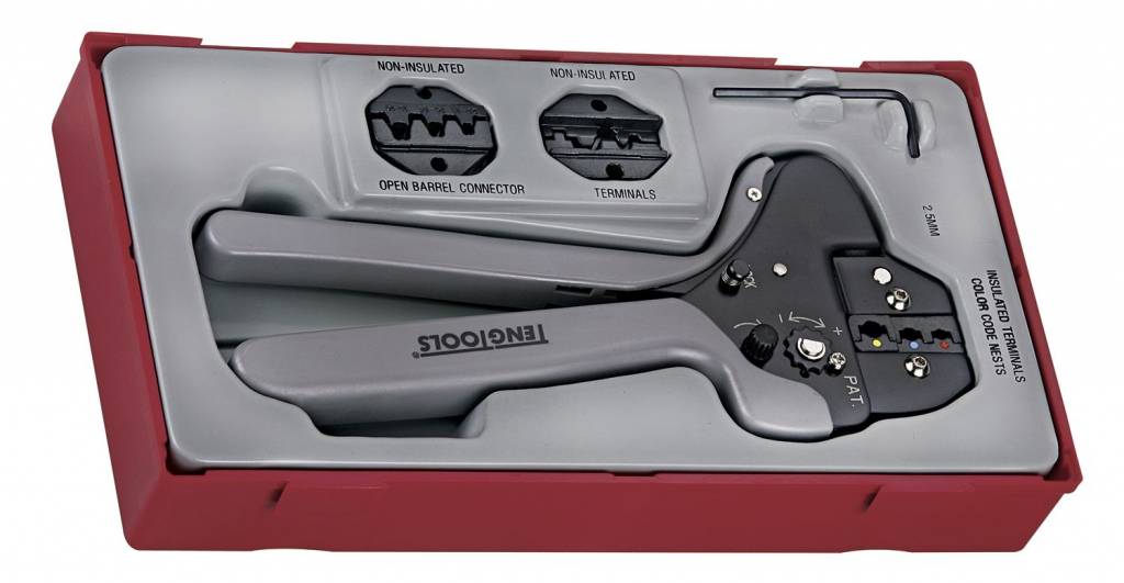 Ratcheting Crimping tool Set Fits: > Universal