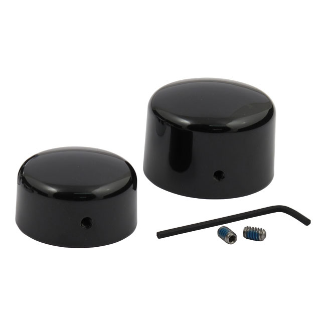 Rear axle nut cap black or chrome Fits: > 08-17 Softail