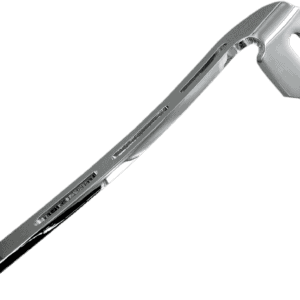 Slotted extended brake pedal. Chrome Fits: > 08-13 FLHT/FLHR/FLHX/FLTR and 00-10 FLST models
