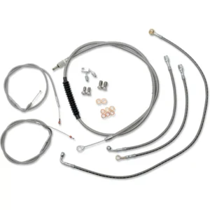 Stainless Steel Braided Cable Kit  Fits 11-15 Softail and FXS Blackline with ABS