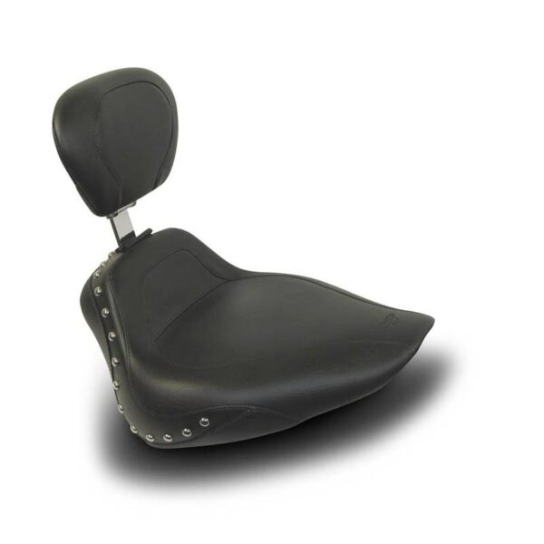 Studded sport solo seat with backrest  fits:> softail 2000-2017 [fender mount]