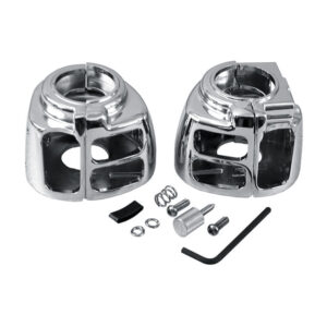Switch housing set black or chrome Fits: > 96-10 Softail
