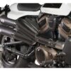 2 in 2 muffler set for sportster s models endcap tracker carbon black ceramic coated