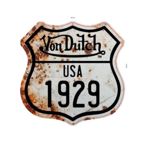 Von Dutch 1929 metal sign white