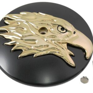 air cleaner Round Eagle Cover Black-Gold  Fits: > 2000-2015 Softail