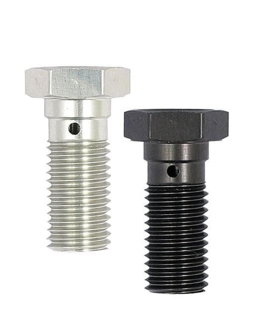 Brake banjo bolts - silver or black anodized 10 mm x 1 25 1 Brake banjo bolts - silver or black anodized 10 mm x 1 25