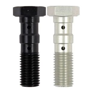 brake double Banjo bolts - silver or black anodized 10 mm x 1 25