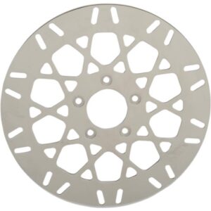 brake rotor Front Mesh Stainless Steel - Fits:> 08‑16 FLHT FLHR FLHX FLTR H‑D FL trike 14‑16 FLHRC 06‑16 Dyna (With 3 25 inch bolt circle)