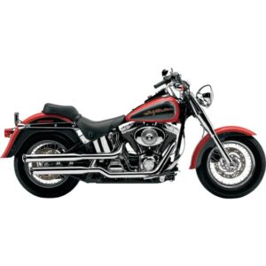 exhaust 3 inch slip-on mufflers chrome; for 00-06 FLSTF