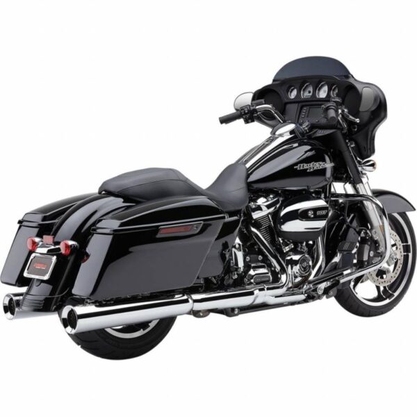 Exhaust powr-flo slip-ons chrome or black - fits:> 2017 touring flh/flt