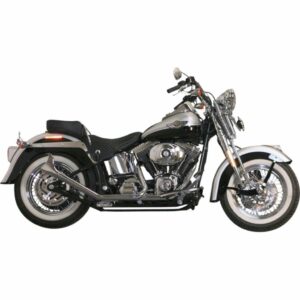 exhaust Side by Side Upswept Fishtail Black or Chrome  Fits: > 00-17 Softail