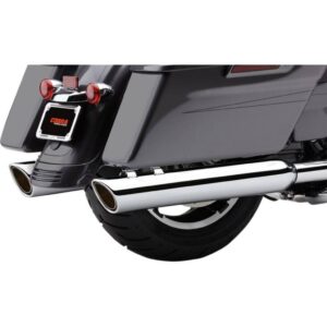 exhaust Slip-On Twin Mufflers - Chrome for 95-16 FLHT/ FLHR/ FLHX/ FLTR