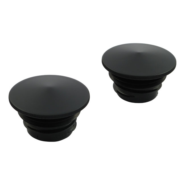 gas tank pointed gas cap set - black low profile Fits: > 96-99 H-D