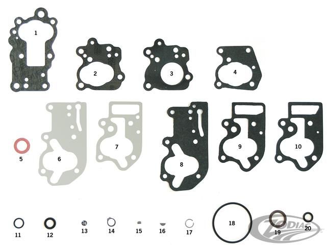 gaskets and seals oil pump for cast iron oil pumps on Big Twin models from 1936 thru 1967