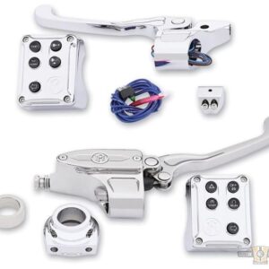 handlebar control kit chrome with for cable clutch Fits: >14-21 Sportster