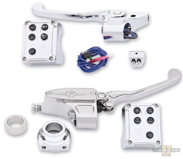 Handlebar control kit chrome with for cable clutch fits: >14-21 sportster