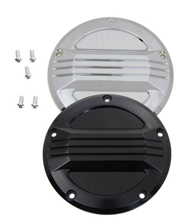 Primary derby cover air flow - black or chrome fits: > 99-17 dyna; 99-18 softail