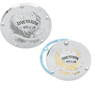 Primary derby cover steel chrome- or gold-plated eagle fits:> 1970-2013 models. 1 Primary derby cover steel chrome- or gold-plated eagle fits:> 1970-2013 models.