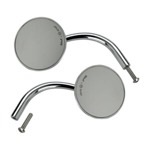 utility round mirrors chrome or black ECE appr.- Chrome