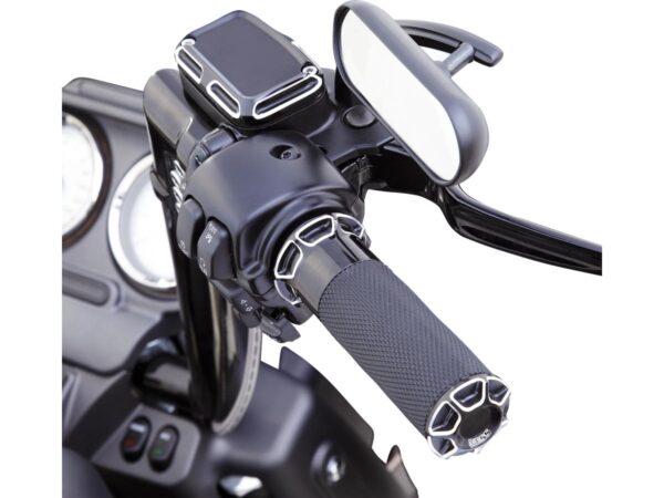 Beveled Fusion Grips Black Anodized 1" Throttle Cables