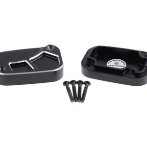 Front Brake- and Clutch Master Cylinder Cover Set Racing Black Cut