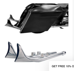 Upswept Fishtail Exhaust for Harley Davidson 17-UP Touring & Bagger Exhaust