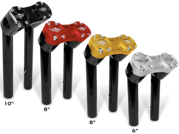 6" Clubstyle Pullback Risers With Black Clamp Black 1"