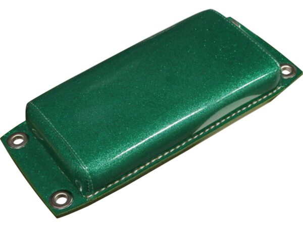 Retro smooth pillion pad green synthetic leather,