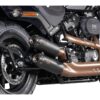 Double slip-on muffler set endcap tracker carbon black ceramic coated