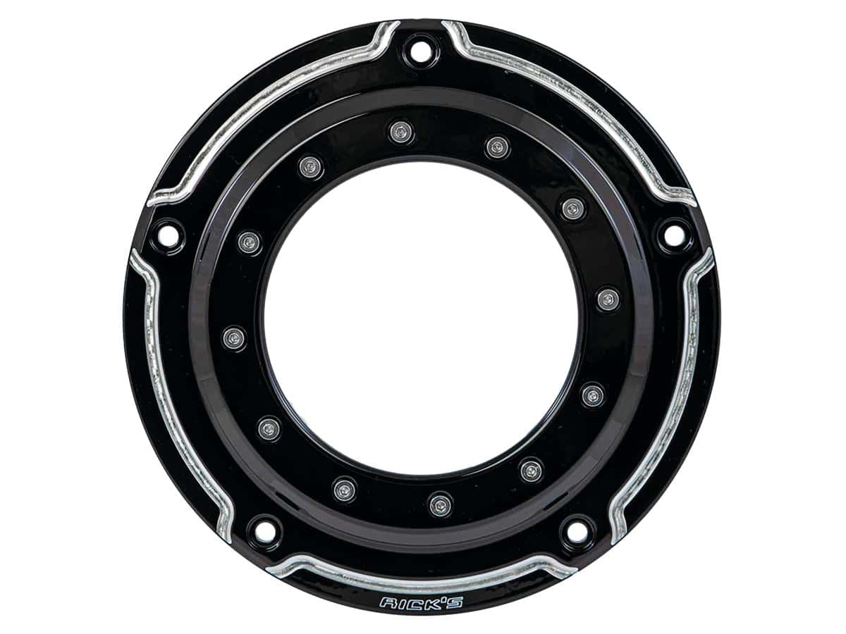 Porthole derby cover 5-hole bi-color gloss black Porthole derby cover 5-hole bi-color gloss black