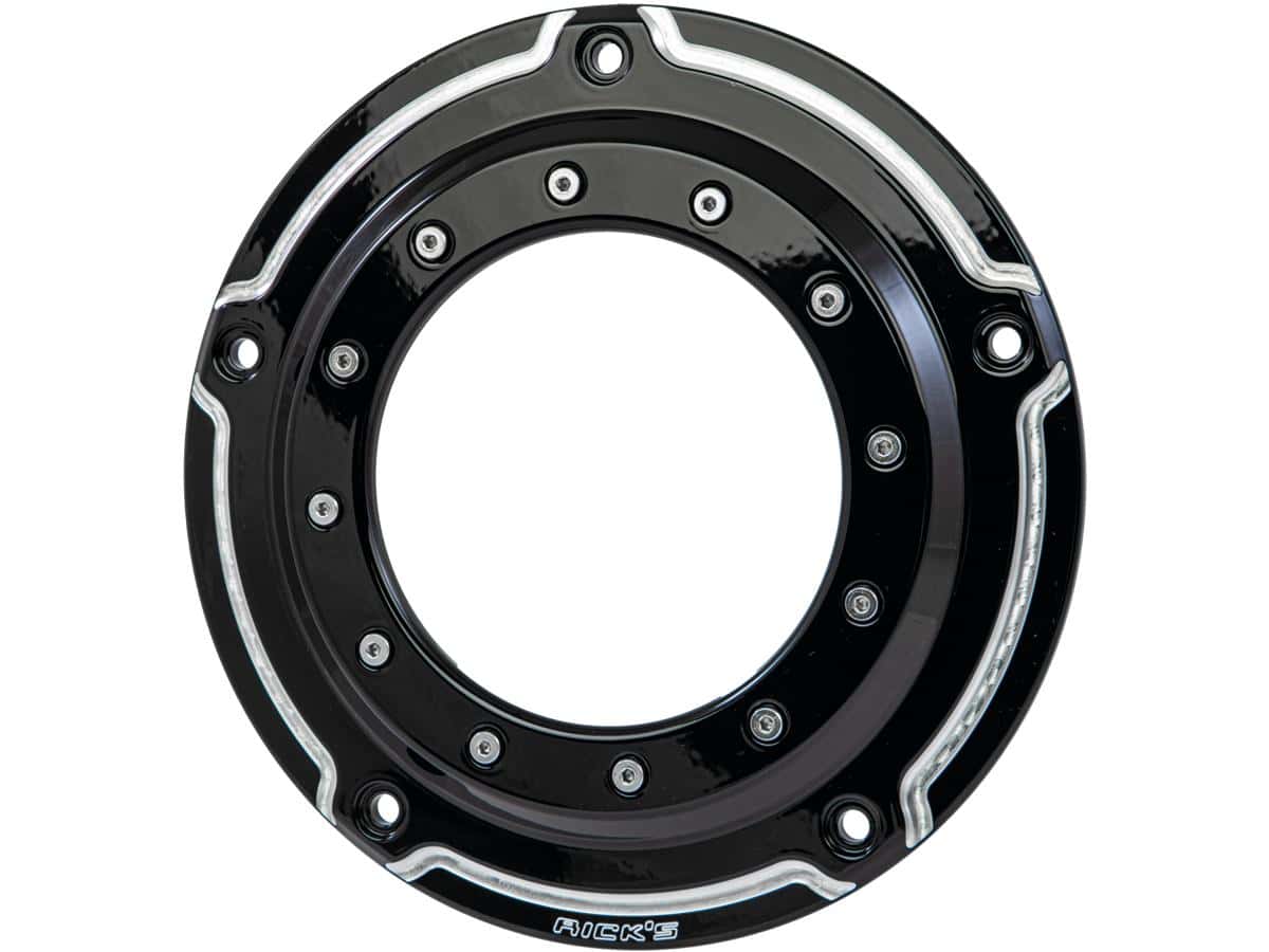 Porthole derby cover 5-hole bi-color gloss black 1 Ricks motorcycles