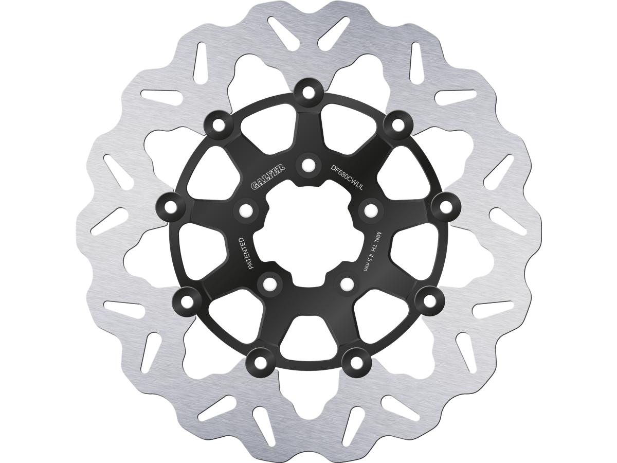 Colored disc wave df flw floating brake disc anodized inner aluminium carrier gloss black 11,5" front, 00-13 sportster, 00-05 dyna, 00-14 softail, 00-07 touring 1 Galfer