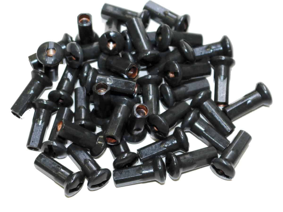 Spoke nipples (40) black/chrome m4, 5 mm, 1 Tts