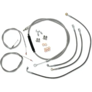 La Chopper SS Braided Cables F/Beach Bar Extra Wide/PullBack ABS LA-8150KT-04