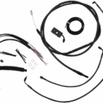 LA CHOPPERS Complete Midnight Braided Cable Kit - 15"-17" Handlebars - ABS - '18-'22 Softail