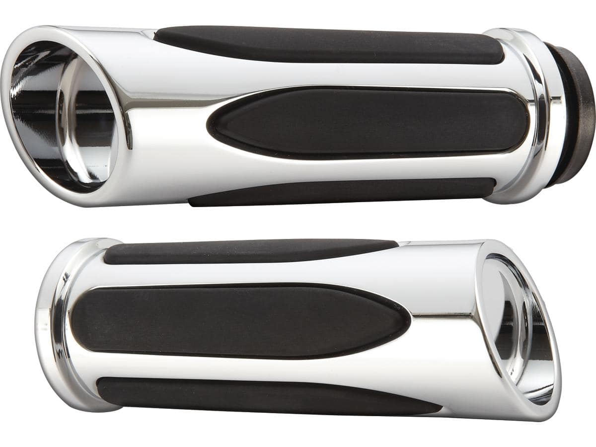 Deep cut comfort grips chrome 1" throttle by wire 1 Arlen ness